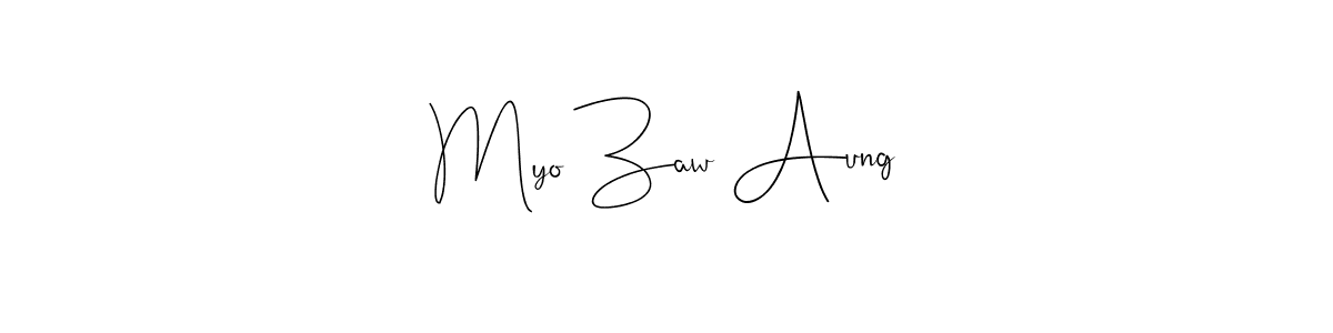 Design your own signature with our free online signature maker. With this signature software, you can create a handwritten (Andilay-7BmLP) signature for name Myo Zaw Aung. Myo Zaw Aung signature style 4 images and pictures png