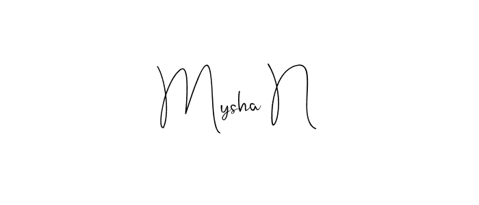 Also You can easily find your signature by using the search form. We will create Mysha N name handwritten signature images for you free of cost using Andilay-7BmLP sign style. Mysha N signature style 4 images and pictures png