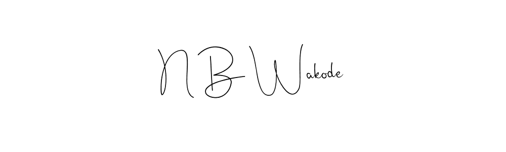 Andilay-7BmLP is a professional signature style that is perfect for those who want to add a touch of class to their signature. It is also a great choice for those who want to make their signature more unique. Get N B Wakode name to fancy signature for free. N B Wakode signature style 4 images and pictures png