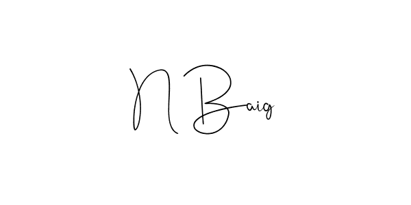 Make a beautiful signature design for name N Baig. Use this online signature maker to create a handwritten signature for free. N Baig signature style 4 images and pictures png