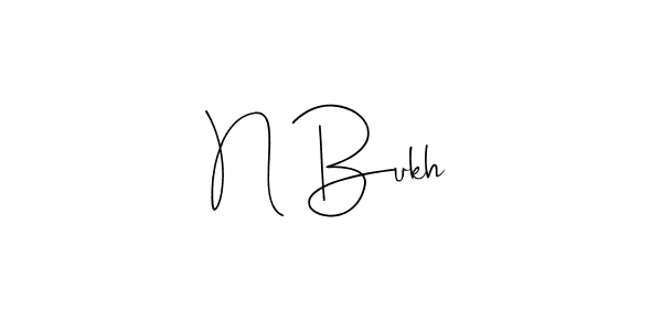 Make a beautiful signature design for name N Bukh. With this signature (Andilay-7BmLP) style, you can create a handwritten signature for free. N Bukh signature style 4 images and pictures png