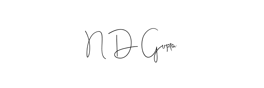 Make a beautiful signature design for name N D Gupta. With this signature (Andilay-7BmLP) style, you can create a handwritten signature for free. N D Gupta signature style 4 images and pictures png