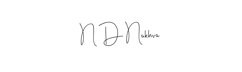 The best way (Andilay-7BmLP) to make a short signature is to pick only two or three words in your name. The name N D Nakhva include a total of six letters. For converting this name. N D Nakhva signature style 4 images and pictures png