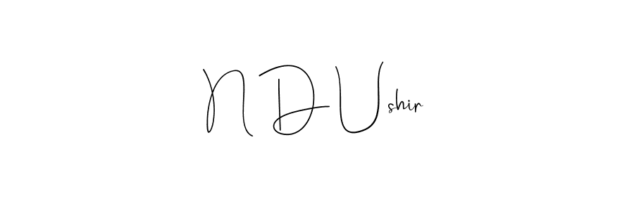 Use a signature maker to create a handwritten signature online. With this signature software, you can design (Andilay-7BmLP) your own signature for name N D Ushir. N D Ushir signature style 4 images and pictures png