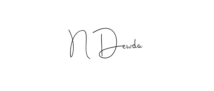 The best way (Andilay-7BmLP) to make a short signature is to pick only two or three words in your name. The name N Dewda include a total of six letters. For converting this name. N Dewda signature style 4 images and pictures png