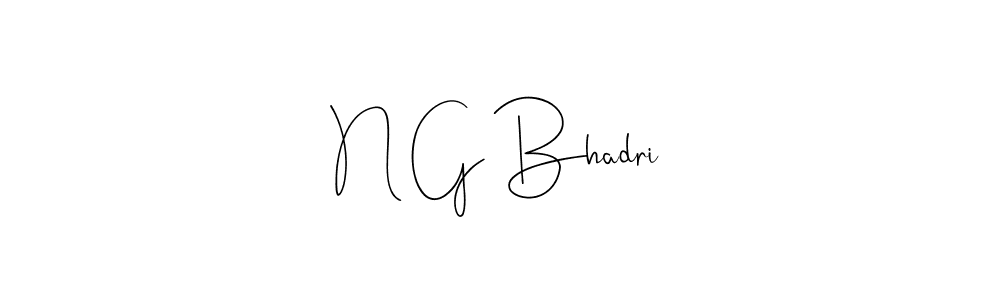 You can use this online signature creator to create a handwritten signature for the name N G Bhadri. This is the best online autograph maker. N G Bhadri signature style 4 images and pictures png