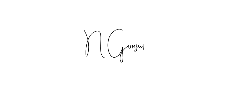 Make a beautiful signature design for name N Gunjal. With this signature (Andilay-7BmLP) style, you can create a handwritten signature for free. N Gunjal signature style 4 images and pictures png