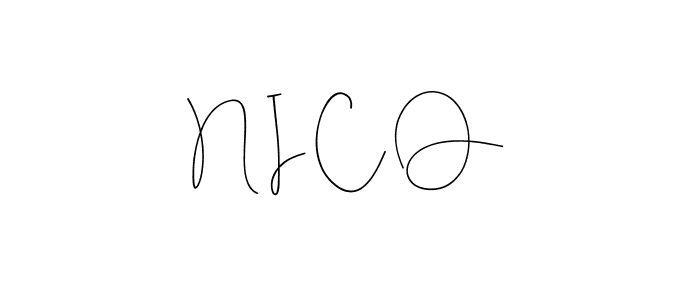 N I C O stylish signature style. Best Handwritten Sign (Andilay-7BmLP) for my name. Handwritten Signature Collection Ideas for my name N I C O. N I C O signature style 4 images and pictures png