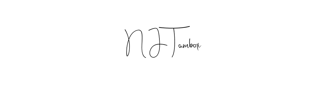 Also You can easily find your signature by using the search form. We will create N J Tamboli name handwritten signature images for you free of cost using Andilay-7BmLP sign style. N J Tamboli signature style 4 images and pictures png