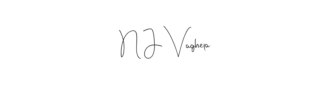 The best way (Andilay-7BmLP) to make a short signature is to pick only two or three words in your name. The name N J Vaghela include a total of six letters. For converting this name. N J Vaghela signature style 4 images and pictures png