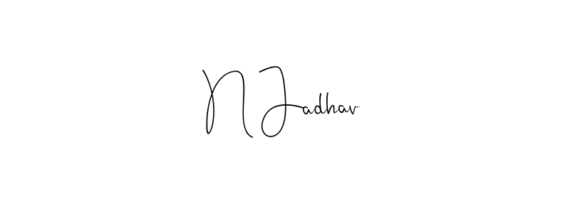 You should practise on your own different ways (Andilay-7BmLP) to write your name (N Jadhav) in signature. don't let someone else do it for you. N Jadhav signature style 4 images and pictures png