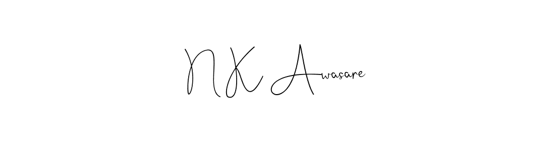 Create a beautiful signature design for name N K Awasare. With this signature (Andilay-7BmLP) fonts, you can make a handwritten signature for free. N K Awasare signature style 4 images and pictures png