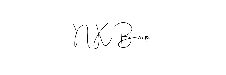 How to make N K Bhola name signature. Use Andilay-7BmLP style for creating short signs online. This is the latest handwritten sign. N K Bhola signature style 4 images and pictures png