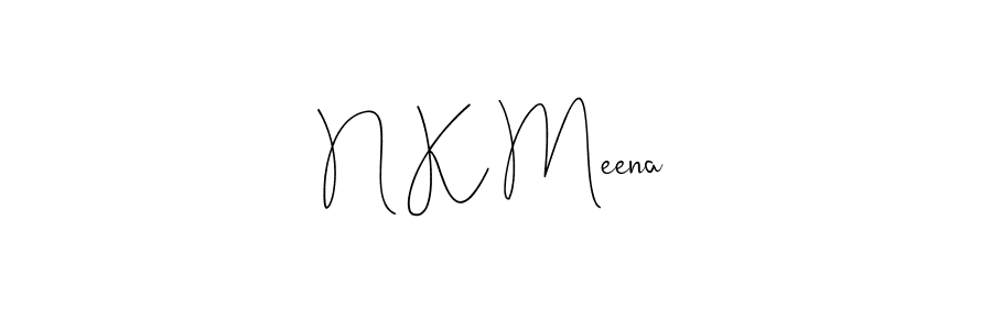 You should practise on your own different ways (Andilay-7BmLP) to write your name (N K Meena) in signature. don't let someone else do it for you. N K Meena signature style 4 images and pictures png