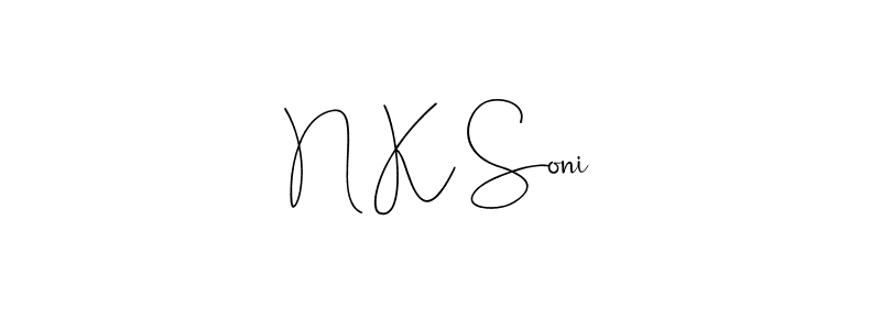 Also You can easily find your signature by using the search form. We will create N K Soni name handwritten signature images for you free of cost using Andilay-7BmLP sign style. N K Soni signature style 4 images and pictures png