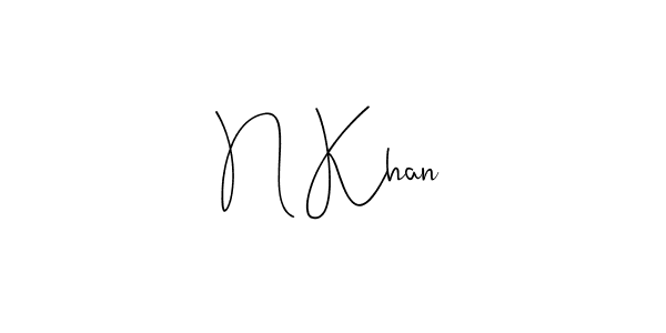 Create a beautiful signature design for name N Khan. With this signature (Andilay-7BmLP) fonts, you can make a handwritten signature for free. N Khan signature style 4 images and pictures png