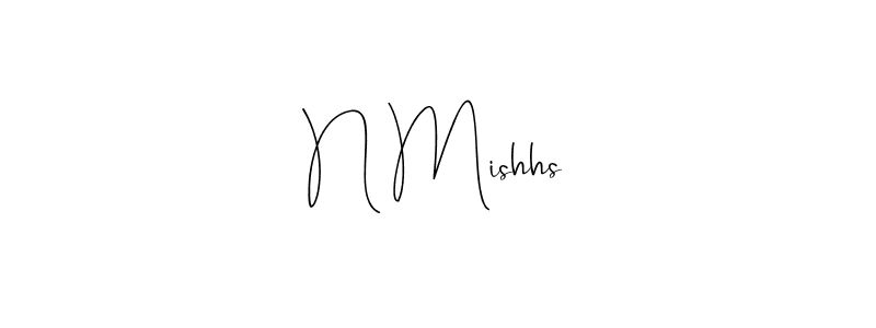 You should practise on your own different ways (Andilay-7BmLP) to write your name (N Mishhs) in signature. don't let someone else do it for you. N Mishhs signature style 4 images and pictures png