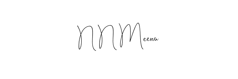 The best way (Andilay-7BmLP) to make a short signature is to pick only two or three words in your name. The name N N Meena include a total of six letters. For converting this name. N N Meena signature style 4 images and pictures png