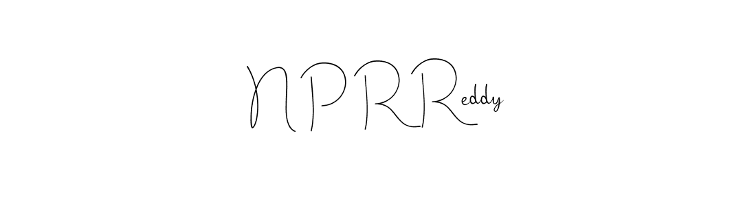 if you are searching for the best signature style for your name N P R Reddy. so please give up your signature search. here we have designed multiple signature styles  using Andilay-7BmLP. N P R Reddy signature style 4 images and pictures png