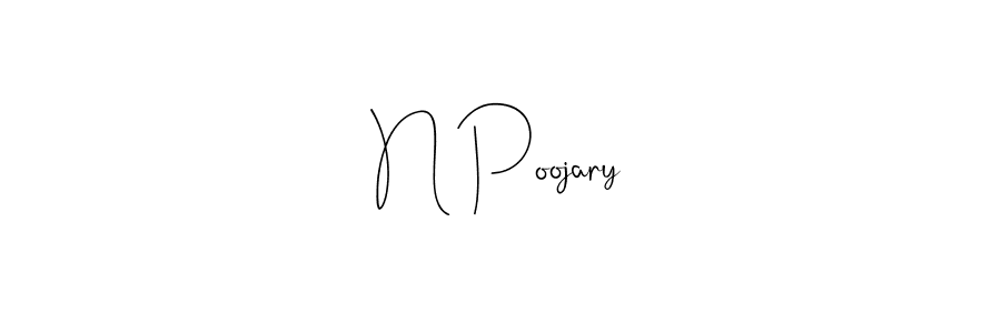 if you are searching for the best signature style for your name N Poojary. so please give up your signature search. here we have designed multiple signature styles  using Andilay-7BmLP. N Poojary signature style 4 images and pictures png