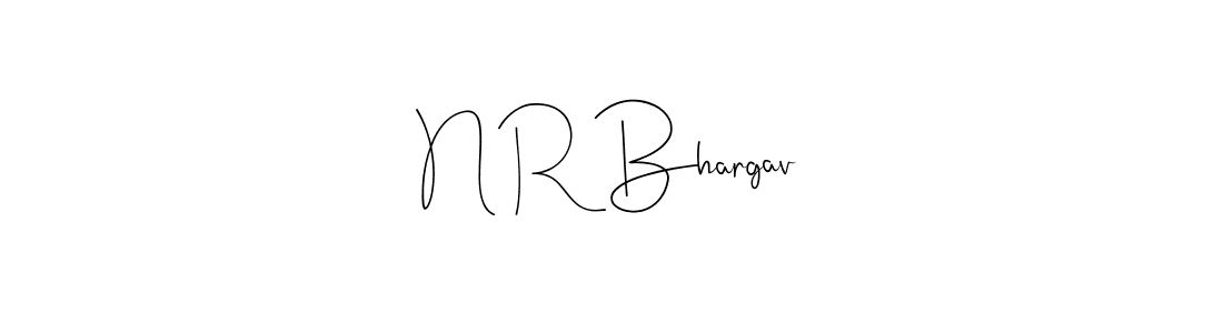 Use a signature maker to create a handwritten signature online. With this signature software, you can design (Andilay-7BmLP) your own signature for name N R Bhargav. N R Bhargav signature style 4 images and pictures png