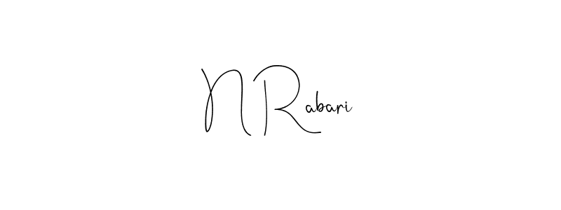 Create a beautiful signature design for name N Rabari. With this signature (Andilay-7BmLP) fonts, you can make a handwritten signature for free. N Rabari signature style 4 images and pictures png