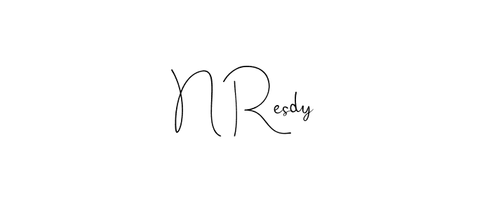 You should practise on your own different ways (Andilay-7BmLP) to write your name (N Resdy) in signature. don't let someone else do it for you. N Resdy signature style 4 images and pictures png