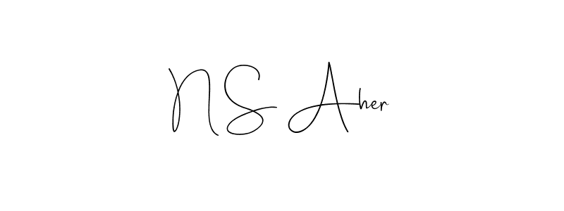 Andilay-7BmLP is a professional signature style that is perfect for those who want to add a touch of class to their signature. It is also a great choice for those who want to make their signature more unique. Get N S Aher name to fancy signature for free. N S Aher signature style 4 images and pictures png