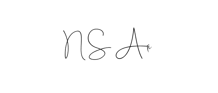 How to make N S Ali name signature. Use Andilay-7BmLP style for creating short signs online. This is the latest handwritten sign. N S Ali signature style 4 images and pictures png