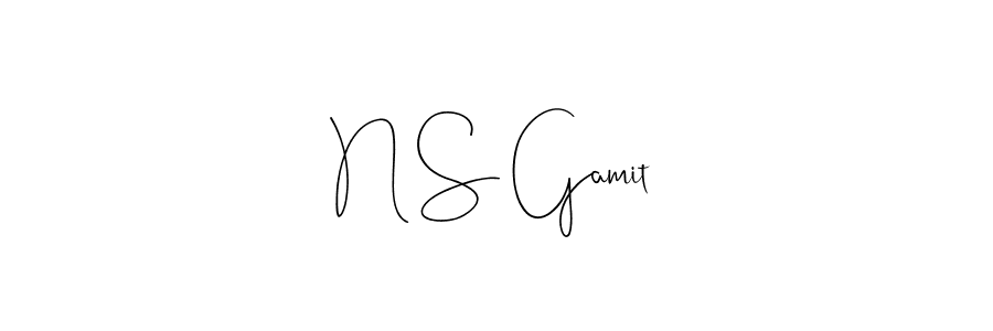 How to make N S Gamit name signature. Use Andilay-7BmLP style for creating short signs online. This is the latest handwritten sign. N S Gamit signature style 4 images and pictures png