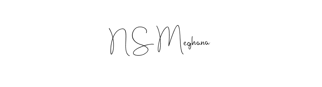Use a signature maker to create a handwritten signature online. With this signature software, you can design (Andilay-7BmLP) your own signature for name N S Meghana. N S Meghana signature style 4 images and pictures png