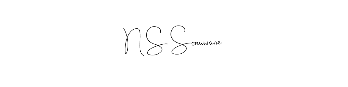 The best way (Andilay-7BmLP) to make a short signature is to pick only two or three words in your name. The name N S Sonawane include a total of six letters. For converting this name. N S Sonawane signature style 4 images and pictures png