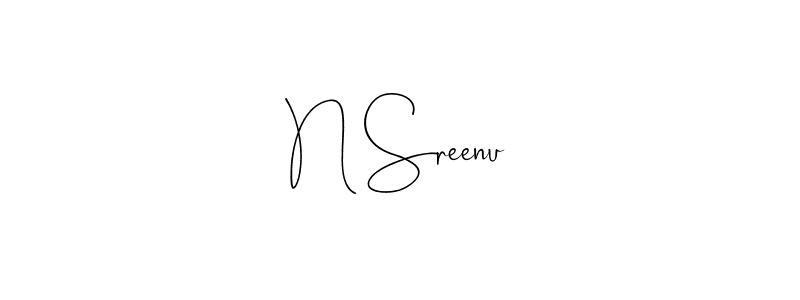 Make a beautiful signature design for name N Sreenu. With this signature (Andilay-7BmLP) style, you can create a handwritten signature for free. N Sreenu signature style 4 images and pictures png