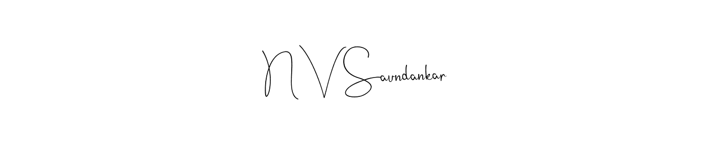 Make a beautiful signature design for name N V Saundankar. Use this online signature maker to create a handwritten signature for free. N V Saundankar signature style 4 images and pictures png