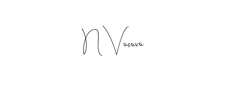 The best way (Andilay-7BmLP) to make a short signature is to pick only two or three words in your name. The name N Vasava include a total of six letters. For converting this name. N Vasava signature style 4 images and pictures png