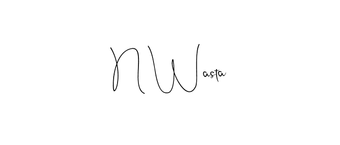 Use a signature maker to create a handwritten signature online. With this signature software, you can design (Andilay-7BmLP) your own signature for name N Wasta. N Wasta signature style 4 images and pictures png