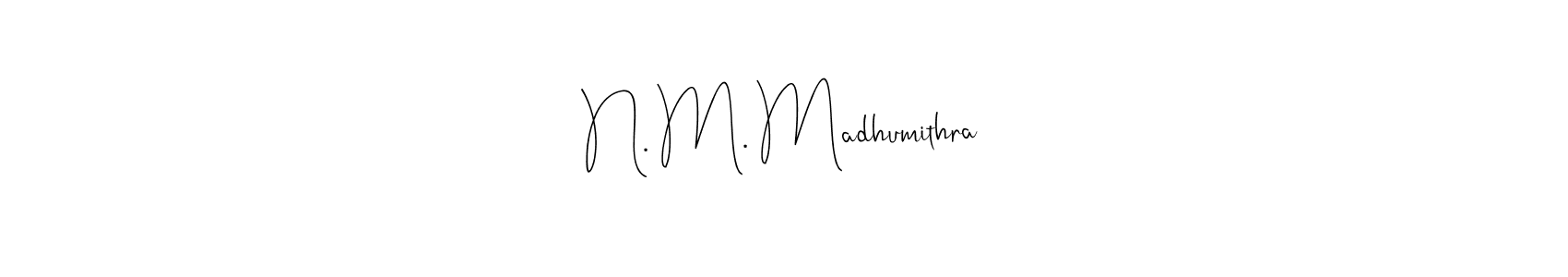 Use a signature maker to create a handwritten signature online. With this signature software, you can design (Andilay-7BmLP) your own signature for name N. M. Madhumithra. N. M. Madhumithra signature style 4 images and pictures png