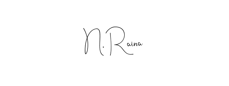 if you are searching for the best signature style for your name N. Raina. so please give up your signature search. here we have designed multiple signature styles  using Andilay-7BmLP. N. Raina signature style 4 images and pictures png