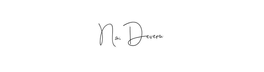 It looks lik you need a new signature style for name N.a. Devera. Design unique handwritten (Andilay-7BmLP) signature with our free signature maker in just a few clicks. N.a. Devera signature style 4 images and pictures png