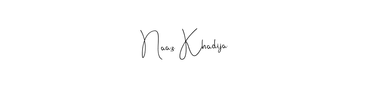 Make a short Naaz Khadija signature style. Manage your documents anywhere anytime using Andilay-7BmLP. Create and add eSignatures, submit forms, share and send files easily. Naaz Khadija signature style 4 images and pictures png