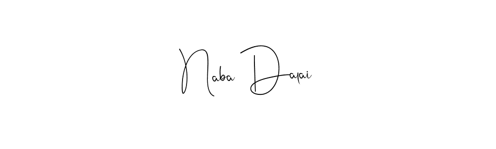 The best way (Andilay-7BmLP) to make a short signature is to pick only two or three words in your name. The name Naba Dalai include a total of six letters. For converting this name. Naba Dalai signature style 4 images and pictures png