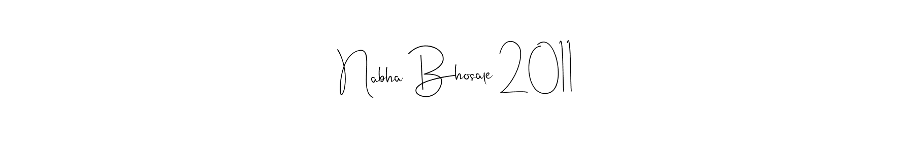 The best way (Andilay-7BmLP) to make a short signature is to pick only two or three words in your name. The name Nabha Bhosale 2011 include a total of six letters. For converting this name. Nabha Bhosale 2011 signature style 4 images and pictures png