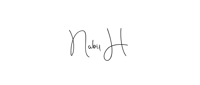 Design your own signature with our free online signature maker. With this signature software, you can create a handwritten (Andilay-7BmLP) signature for name Nabil H. Nabil H signature style 4 images and pictures png