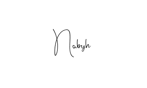 You should practise on your own different ways (Andilay-7BmLP) to write your name (Nabyh) in signature. don't let someone else do it for you. Nabyh signature style 4 images and pictures png