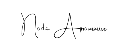 A sleek calligraphic signature for name Nada Alnammiss utilizing Andilay-7BmLP styling. Great for adding personal signatures to photos and art. Nada Alnammiss signature style 4 images and pictures png
