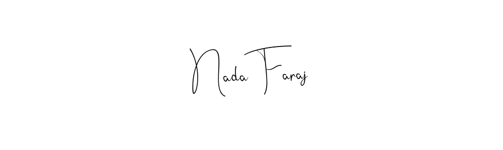 This is the best signature style for the Nada Faraj name. Also you like these signature font (Andilay-7BmLP). Mix name signature. Nada Faraj signature style 4 images and pictures png