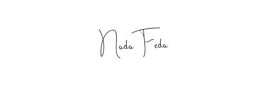 How to make Nada Feda name signature. Use Andilay-7BmLP style for creating short signs online. This is the latest handwritten sign. Nada Feda signature style 4 images and pictures png