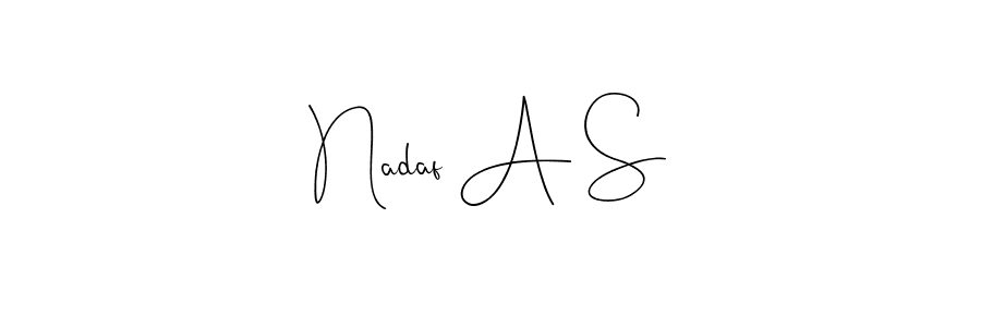 This is the best signature style for the Nadaf A S name. Also you like these signature font (Andilay-7BmLP). Mix name signature. Nadaf A S signature style 4 images and pictures png