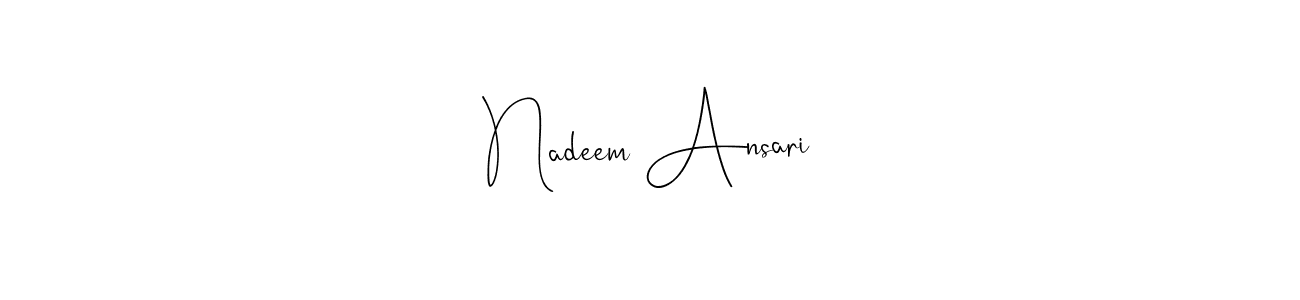 Use a signature maker to create a handwritten signature online. With this signature software, you can design (Andilay-7BmLP) your own signature for name Nadeem Ansari. Nadeem Ansari signature style 4 images and pictures png