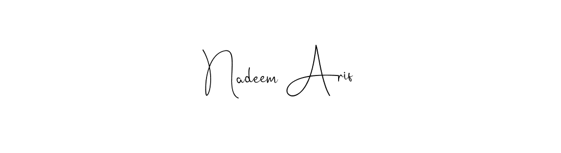 You should practise on your own different ways (Andilay-7BmLP) to write your name (Nadeem Arif) in signature. don't let someone else do it for you. Nadeem Arif signature style 4 images and pictures png